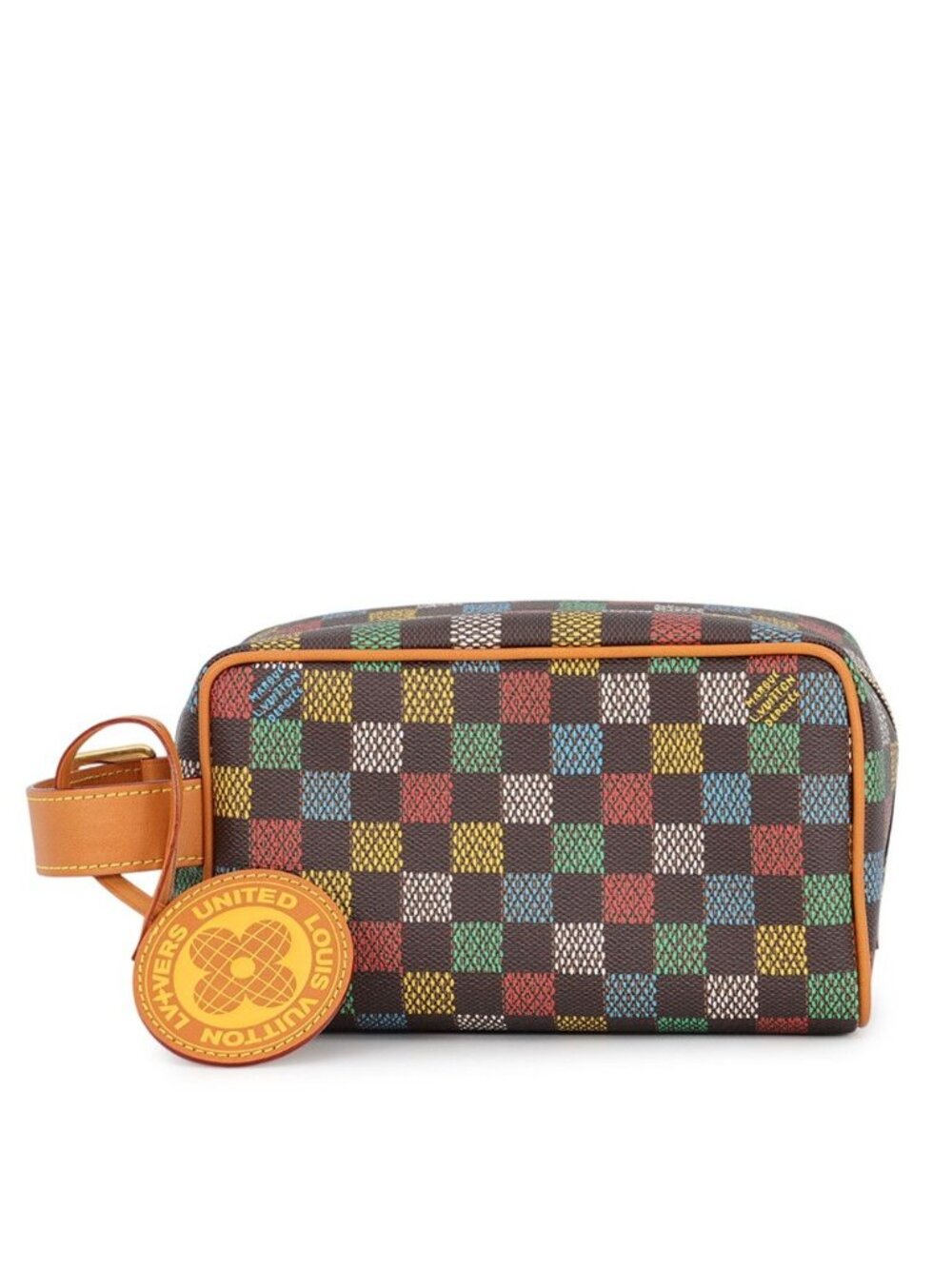 Louis Vuitton Birds Damier Ebene Rocker Dopp Kit Pouch Handbag